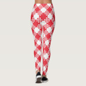Rood en wit gevlochten patroon leggings (Achterkant)