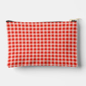 Rood en wit gewatteerde gingham etui (Achterkant)