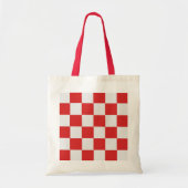 Rood en wit geweven patroon tote bag (Voorkant)