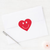Rood en wit gezicht hart sticker (Envelop)
