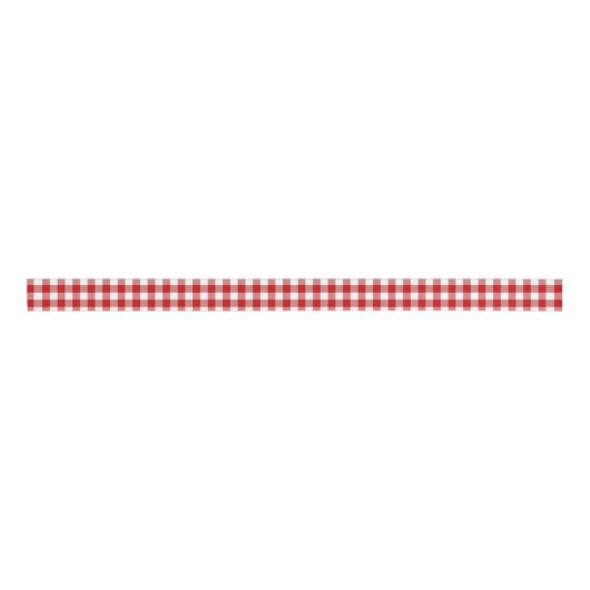 Rood en wit Gingham 1,5 inch Grosgrain Lint (Voorkant)