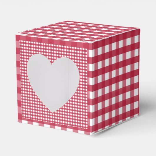 Rood en wit Gingham Bedankdoosjes (Voorkant Zijde)