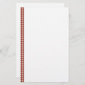 Rood en wit Gingham Briefpapier (Voorkant / Achterkant)