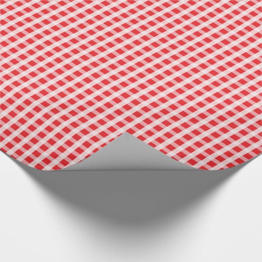 Rood en wit Gingham Cadeaupapier (Hoek)