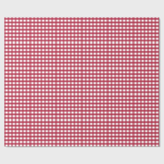 Rood en wit Gingham Cadeaupapier (Vlak)