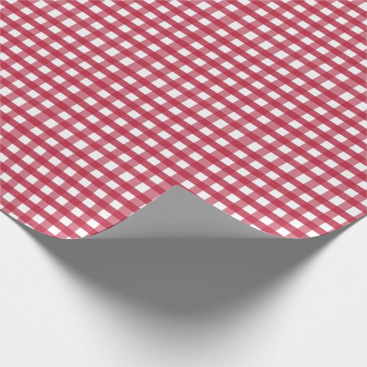Rood en wit Gingham Cadeaupapier (Hoek)