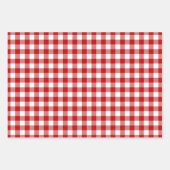 Rood en wit Gingham Check 3 Siza Glossy Inpakpapier Vel (Voorkant)