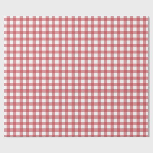Rood en wit. Gingham Check. Cadeaupapier (Vlak)