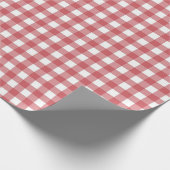 Rood en wit. Gingham Check. Cadeaupapier (Hoek)