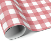 Rood en wit. Gingham Check. Cadeaupapier (Rol Hoek)