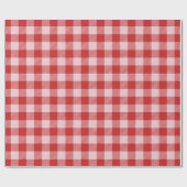 Rood en wit Gingham Check Pattern Cadeaupapier (Vlak)