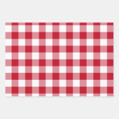 Rood en wit Gingham Check Plaid Inpakpapier Vel (Voorkant 3)