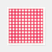 Rood en wit Gingham Checkerboard patroon Servet (Voorkant)