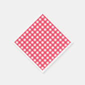 Rood en wit Gingham Checkerboard patroon Servet (Hoek)