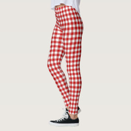 Rood en wit gingham controleren leggings