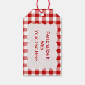 Rood en Wit Gingham Gecontroleerd | Gepersonalisee Cadeaulabel (Voorkant)