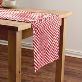 Rood en wit Gingham gecontroleerd Lange Tafelloper