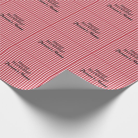 Rood en wit gingham - HAMbyWG-pakpapier Cadeaupapier (Hoek)