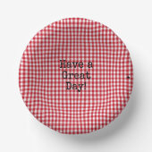 Rood en wit Gingham - HAMbyWG-papieren Bowls Papieren Kommen (Voorkant)