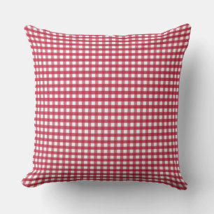 Rood en wit Gingham Kussen