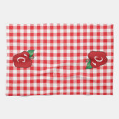 Rood en wit Gingham met Apple Kitchen Towel Theedoek (Horizontaal)