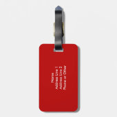 Rood en wit Gingham Monogrammed Bagagelabel (Achterkant verticaal)