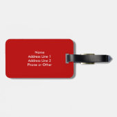 Rood en wit Gingham Monogrammed Bagagelabel (Achterkant horizontaal)