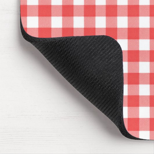 Rood en wit Gingham Muismat (Hoek)