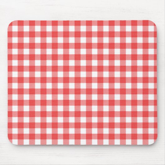 Rood en wit Gingham Muismat (Voorkant)