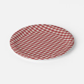 Rood en wit Gingham Papieren Bordje (Gekanteld)