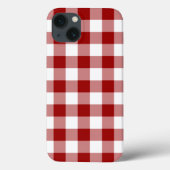 Rood en Wit Gingham Patroon Batterij Hoesje (Achterkant)
