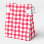 Rood en wit gingham patroon dank u geschenkdoos bedankdoosjes (Achterkant)