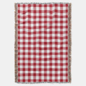 Rood en wit Gingham Patroon Deken (Voorkant Verticaal)