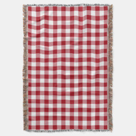 Rood en wit Gingham Patroon Deken