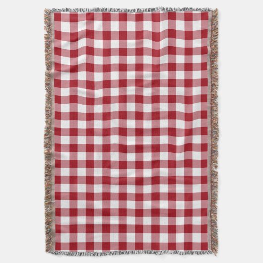 Rood en wit Gingham Patroon Deken (Voorkant Verticaal)