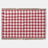 Rood en wit Gingham Patroon Deken (Voorkant)