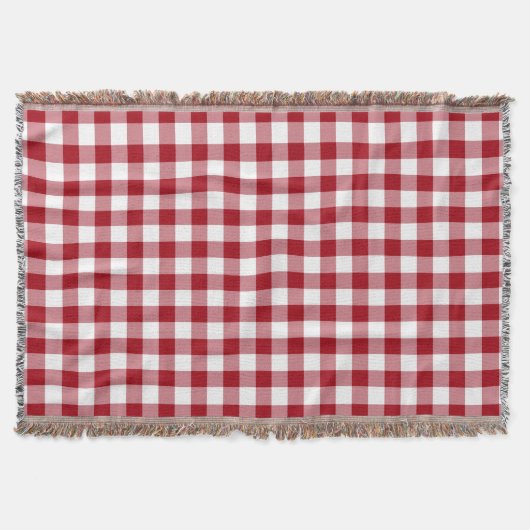 Rood en wit Gingham Patroon Deken (Voorkant)