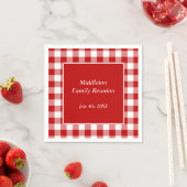 Rood en Wit Gingham Patroon Gepersonaliseerd Servetten (Insitu)