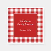 Rood en Wit Gingham Patroon Gepersonaliseerd Servetten (Voorkant)