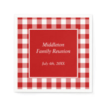 Rood en Wit Gingham Patroon Gepersonaliseerd