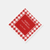 Rood en Wit Gingham Patroon Gepersonaliseerd Servetten (Hoek)
