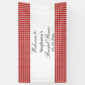 Rood en wit Gingham Pattern Bridal Picnic Spandoek (Verticaal)