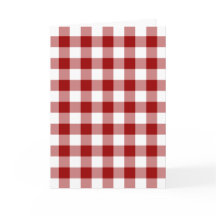 Rood en wit Gingham Pattern-kerstkaart