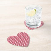 Rood en wit Gingham Plaid Kartonnen Onderzetters (Insitu)