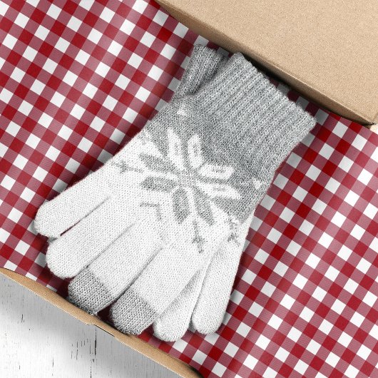 Rood en wit Gingham Plaid Kerstmis Tissuepapier