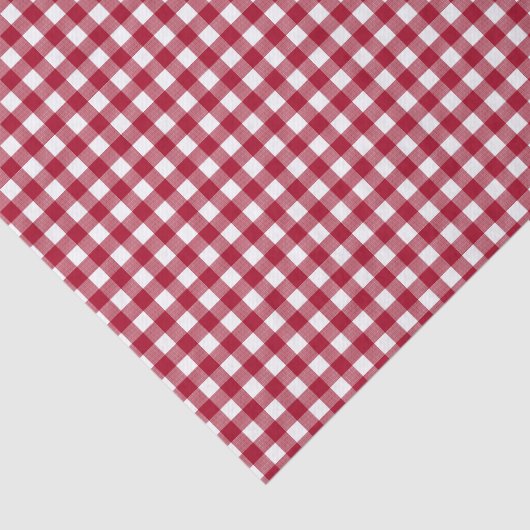 Rood en wit Gingham Plaid Kerstmis Tissuepapier (Detail)