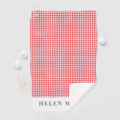 Rood en wit gingham plaid vrouwen golfhanddoek (Insitu)