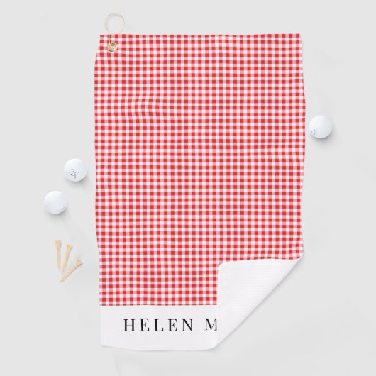 Rood en wit gingham plaid vrouwen golfhanddoek (Insitu)