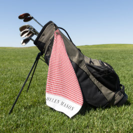 Rood en wit gingham plaid vrouwen golfhanddoek