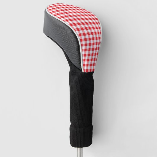 Rood en wit gingham plaid vrouwen golfheadcover (Schuin)